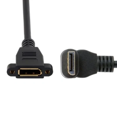 Image of Cablecc DisplayPort Display Port Male to Female 90 Degree Up Down Angled Extension Cable (Up Angled)