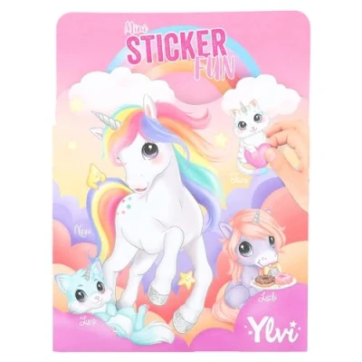 Image of Depesche 12466 Ylvi Mini Sticker Fun Book with 12 Background Pages to Design Yourself Includes 7 Sheets of Stickers Multi Coloured