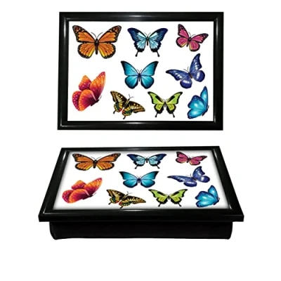 Image of Lap tray Butterfly Garden Bean Bag Base LapTray cushioned Breakfast Bed