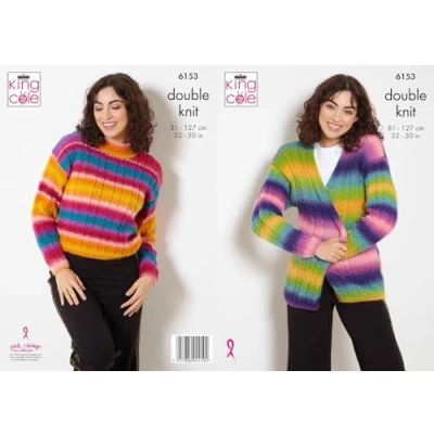 Image of King Cole Knitting Pattern Chunky Knit Ladies Slipover &amp; Accessories (6285)