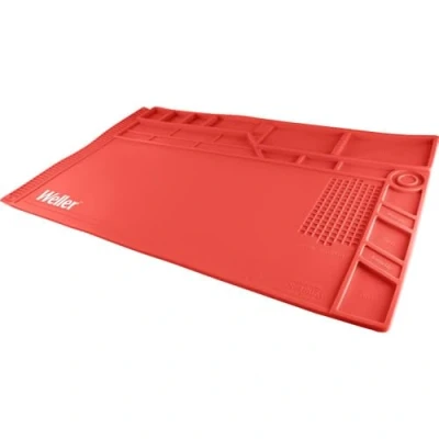 Image of Weller WLACCWSM1 02 Silicone Soldering Work Station Mat Size Large Red