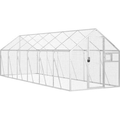 Image of vidaXL Aviary Silver 1.79x6x1.85 m Aluminium