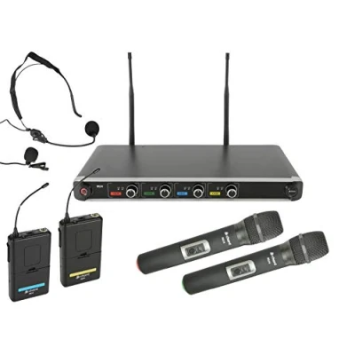 Image of Chord Quad Wireless Microphone System 2 Handheld Microphones &amp; Beltpack Receivers