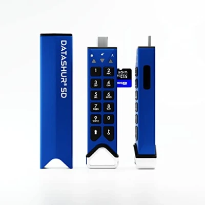 Image of iStorage datAshur SD 32GB Encrypted USB flash drive with removable microSD Cards password protected secure collaboration FIPS compliant