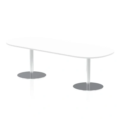 Image of Italia 2400mm Poseur Boardroom Table White Top 725mm High Leg