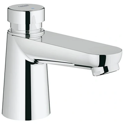 Image of GROHE Euroeco Cosmopolitan T Self Closing Pillar Tap 1/2&quot; Chrome 36265000