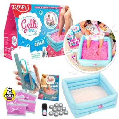 Image of Gelli Spa from Zimpli Kids, 5 Use Pack, Children&#039;s Pamper Party Treat, Manicure and Pedicure Set for Teens or Tweens, Sensory Play Toy Girls Boys, Ideal Birthday Gift Present , 10.4 x 3.7 7.6 inches