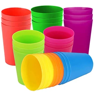 Image of Piyo Pack 24 Plastic Cups for Kids Reusable Tumblers 250ml Pastel Beaker Party Set Kitchen Outdoor Parties Picnics BBQ