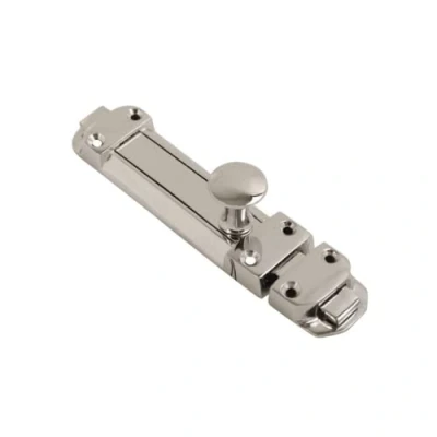 Image of Vibe Surface Door Bolt 100mm on Chrome, Mounted Bolt, Sliding Lock, Lock Bolts for Securing Internal Doors Bedrooms, Bathrooms, Storage Units and Cupboards