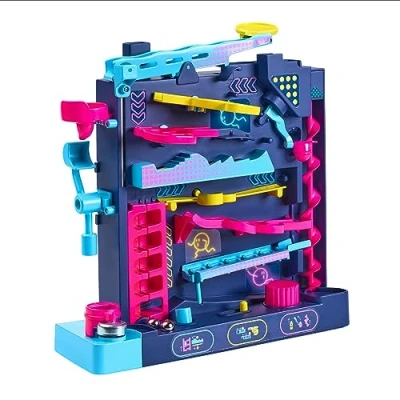 Image of TOMY Games Screwball Scramble Level Up Gravity Defying Vertical Obstacle Course Marble Run Logic and Hand eye Coordination Puzzle Educational Toys for 5 Year Olds