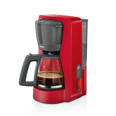 Image of Bosch MyMoment TKA3M134 Filter Coffee Maker, 1.25 L Glass Jug, 10 to 15 Cups, 60 Min Warm, Drip Proof, Swivel Holder, Programme