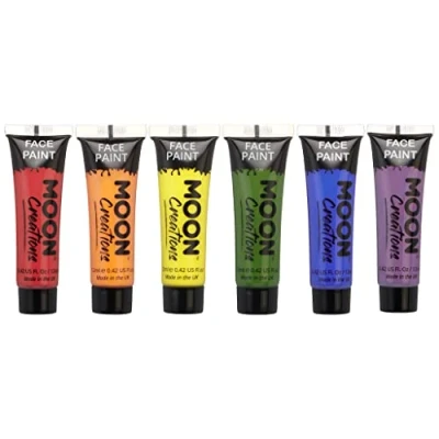 Image of Moon Creations Face &amp; Body Paint Tubes Gay Pride LGBTQ Set 12ml Ready to Use No Flake Cruelty Free, Made in UK for Kids, Adults, Fancy Dress, Festivals, Halloween