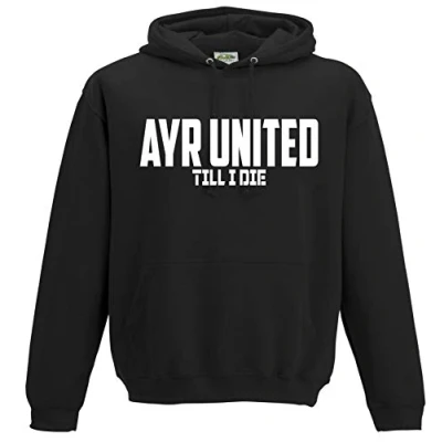 Image of Amelia Gould Apparel Ayr United Till I Die Premium Mens Hoodie Large Black