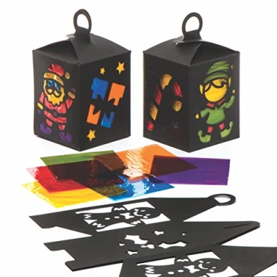 Image of Baker Ross AR798 Lantern Kits (Pack of 4) for Kids Christmas Arts and Crafts,Assorted, Pack 1