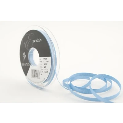 Image of Berisfords 41025 20 m x 6 mm Polyester Grosgrain Ribbon, Cornflower