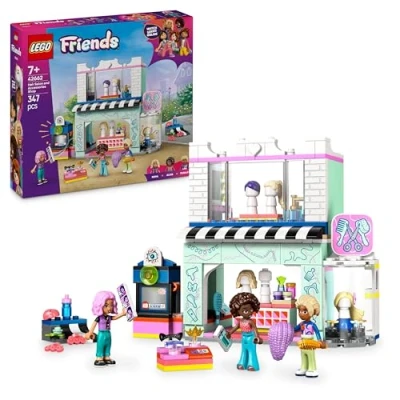 Image of LEGO Friends Hair Salon and Accessories Shop Toy, Hairdresser Role Play Set for 7 Plus Year Old Girls, with 3 Mini Doll Characters Pretend Play, Birthday Gift Idea 42662