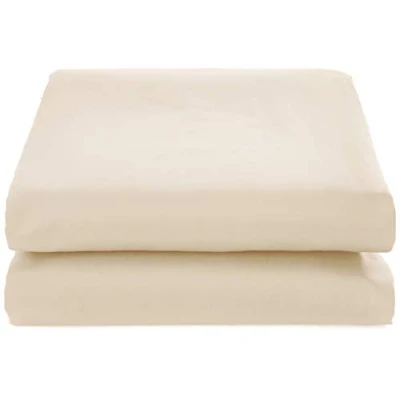 Image of De Witte Lietaer Bumblebee Luxury Percale Cotton Fitted Sheet, Cotton, Beige Sand, 160 x 200 30 cm