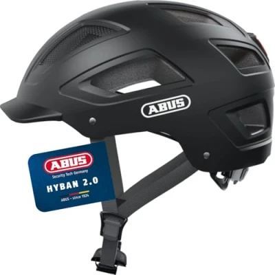 Image of ABUS Hyban 2.0 City Helmet Durable Bicycle for Daily Use with ABS Hard Shell Women and Men Black, Size L