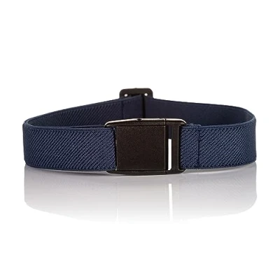 Image of Olata Children’s Elasticated Belt with Plastic Clip Buckle (5 15 Years). Dark Blue