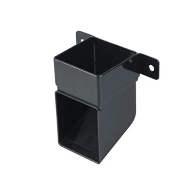 Image of Wavin OSMA 4T832 Black Pipe Shoe with mounting Bracket for 61mm Square downpipes