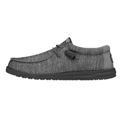 Image of HEYDUDE Men&#039;s Wally Sport Knit Casual Slip On Shoes Moccasin Style, Charcoal, 8 UK
