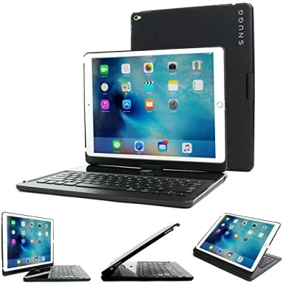 Image of Snugg iPad Mini Keyboard Case for 1/2 / 3, Wireless Backlit Bluetooth 360 degree Rotatable Black