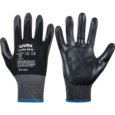 Image of uvex 6605 Unilite Black Gloves Size 10
