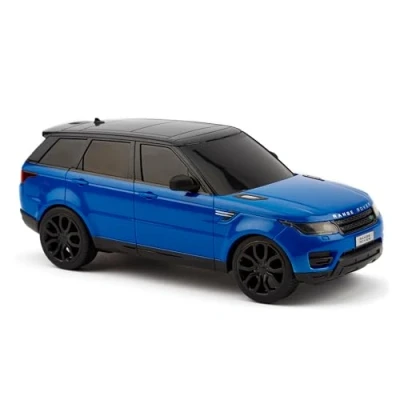 Image of CMJ RC Cars Range Rover Sport Remote Control Car 1:24 scale with Working LED Lights, Radio Controlled Supercar (Range Blue)