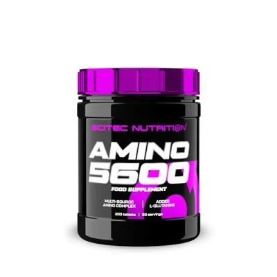 Image of Scitec Nutrition Amino 5600 Tablets, Essential &amp; BCAA Acids with L Glutamine, Support Muscle Recovery Growth, Suitable for Men Women, Whey Protein Caseinate Formula, 200 Tablets