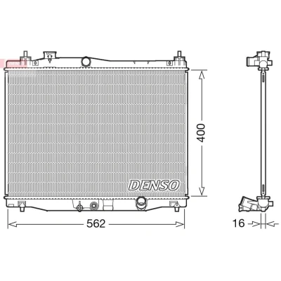 Image of 190105R0003 Engine radiator DENSO DRM40047 400mm 582mm 16mm
