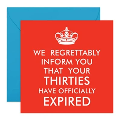 Image of Central 23 Happy 40th Birthday Card &#039;Thirties Have Expired&#039; Funny Cards for Women Men Age 40 Son Daughter Year Old Comes With Fun Stickers