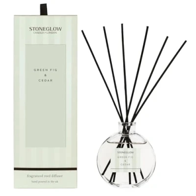 Image of Stoneglow Modern Classics Collection Green Fig &amp; Cedar 120ml Scented Reed Diffuser (Green)