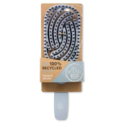 Image of All Round Eco, Paddle Vented Smoothing Multi Tufted Hair Brush, 100% Recycled Plastic, Blue