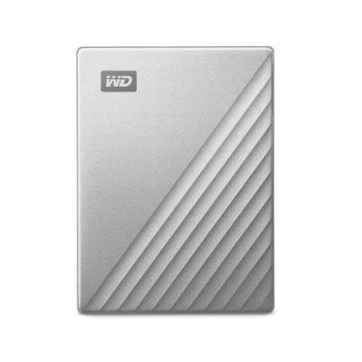 Image of WD 4TB My Passport Ultra for Mac, portable external hard drive, USB C, Mac Compatible, storage, software with defense against ransomware, backup and password protection, Silver