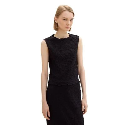 Image of TOM TAILOR Denim Women&#039;s 1041989 Blouse, 14482 Deep Black, Large