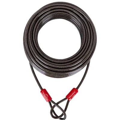 Image of EVEREST FITNESS Heavy Duty Bike Lock Cable for Security 10 m Long x 10mm Universal Anti Theft Steel Bicycle Loop Compatible with All Locks