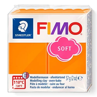 Image of STAEDTLER 8020 42 FIMO Soft Oven Hardening Polymer Modelling Clay Tangerine (1 x 57g Block)