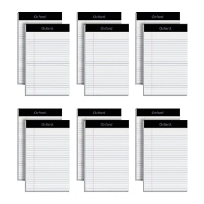 Image of Oxford 5 x 8 Legal Pads, 12 Pack, Narrow Ruled, White Paper, 50 Sheets Per Writing Pad, Made in the USA (74019)