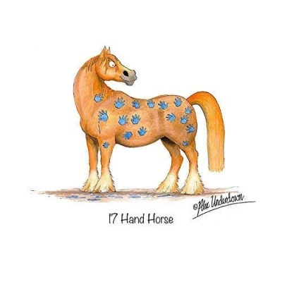 Image of 17 Hand Horse Greeting Card by Alex Underdown