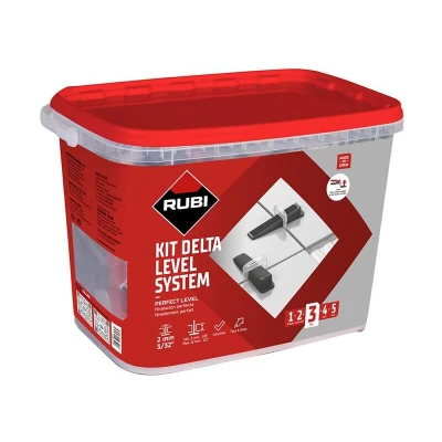 Image of RUBI Tile Leveling System KIT 100 Wedges + units of 2 mm Flanges Ceramic Between 3 and 12 1 Tongs Delta Level