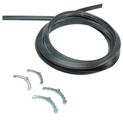 Image of Spares2go 4 Sided Rubber Door Seal for Cannon Oven/Cooker (196cm &amp; Rounded Corner Clips)