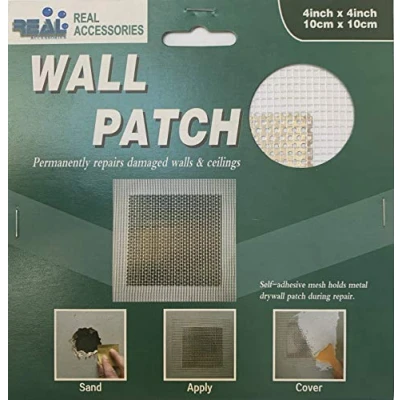 Image of 3 Pack 10cm X Plasterboard and Drywall Repair Wall Patch =&gt; Perfect for Fixing Holes Cracks in Walls Repairs Damaged &amp; Ceilings (3, / 4&quot; 4&quot;)