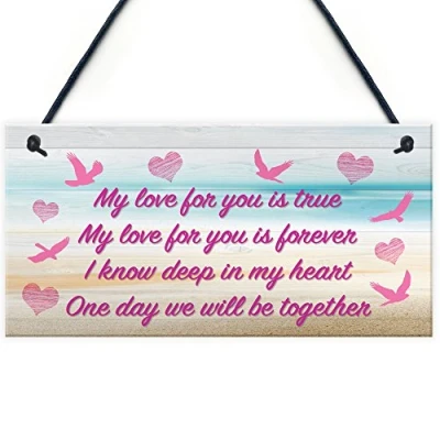 Image of RED OCEAN Love For You Memorial Loving Memory Heaven Gift Hanging Plaque Family Poem Sign