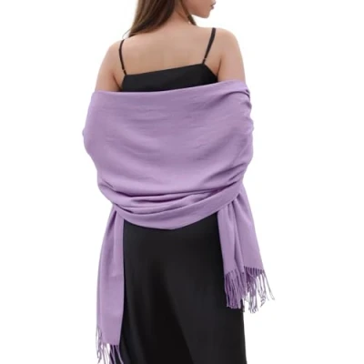 Image of RIIQIICHY Ladies Scarf Purple Pashmina Shawls and Wraps for Wedding Scarfs Women Winter