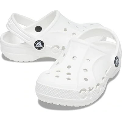 Image of Crocs Unisex Kids Baya T Clog, White, 6 UK Child