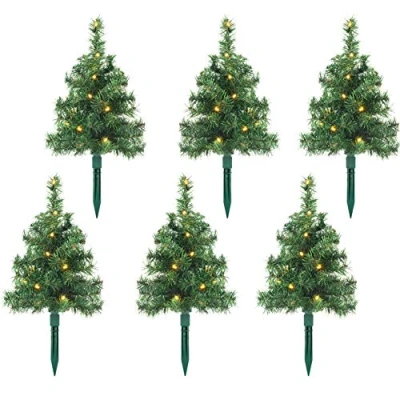 Image of WeRChristmas Pre Lit Christmas Tree Pathway Light Decorations, Warm White, 30 cm
