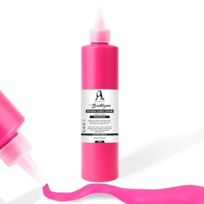 Image of SÜDOR fabric paint 500ml. Washable Textile paint. T shirt for light fabrics. Machine washable, wash resistant. paint, fixation by ironing (pink)