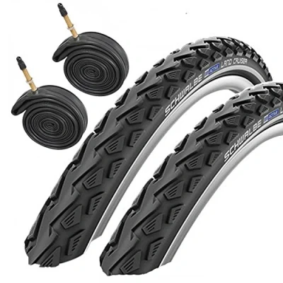 Image of Schwalbe Land Cruiser 26&quot; x 1.75 Mountain Bike Tyres with Presta Tubes (Pair)