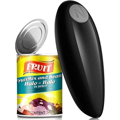 Image of TooHoming Electric Can Opener, No Sharp Edges Automatic Open with One Touch Switch, Tin Openers for Arthritic Hands Suitable Most Cans,Black