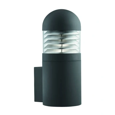 Image of Bronx 1 Light Outdoor Large Wall Black with Polycarbonate Shade IP44, E27